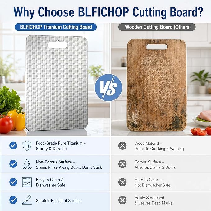 Titanium Cutting Board for Kitchen, Double-Sided Metal Chopping Board with Textured Surface and Hanging Hole, Dishwasher Safe Prep Board for Meat, Fruit, Vegetables, Grey, 18 x 12 in