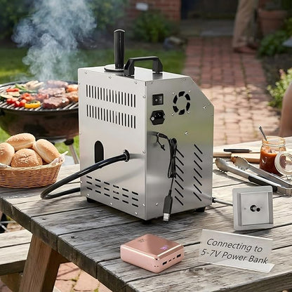 CLIVIA Cold Smoke Generator for Smoker, Electric Smoker Generator Commercial Cold Smoking Tube, Stainless Steel, Fit for Outdoor & Indoor Smoker Grills to Make Meat, Sausage, Salmon