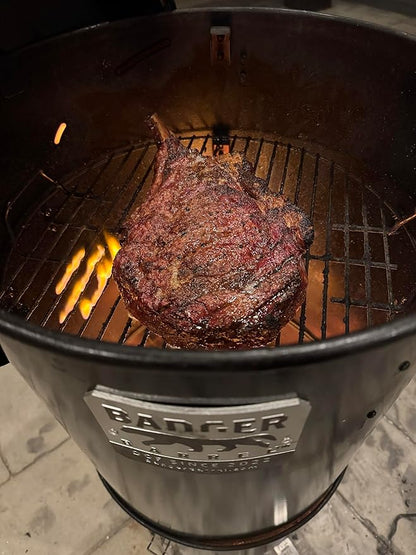 16.5-inch Badger Barrel Cooker | Charcoal Smoker | Hibachi Style Grill | Portable | Versatile