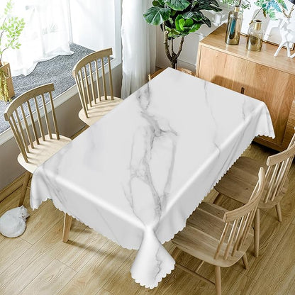 54x70inches Marble Rectangle Tablecloth Abstract Modern Grey and White Marble Texture Table Cloth Waterproof Polyester Table Cover for Dining Room Kitchen Home Decor Cafe Restaurant
