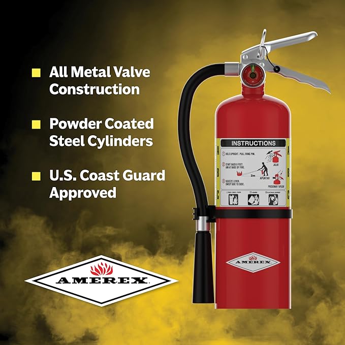 Amerex B500 ABC Dry Chemical 5 lb. Fire Extinguisher 2A-10 BC Rated - Set of 5