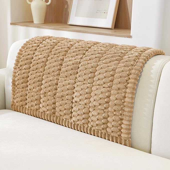 OstepDecor Couch Cover for Dogs, Washable Non Slip Sofa Cover for Pets | Soft Couch Covers for Sofa, Loveseat and Sectional, Furniture Protector Against Pet Hair & Dirt (35.4" x 35.4", Khaki)