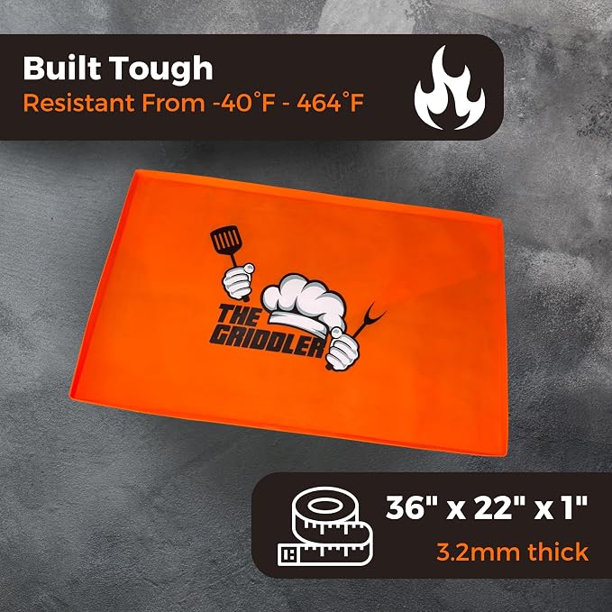 Silicone Griddle Mat For Blackstone Grill, Universal Fit For All 36" Griddles | 100% Food Grade Silicone Cover, All Season Protection, Griddle Accessories | Dirt & Rust Resistant, High-Walled Design