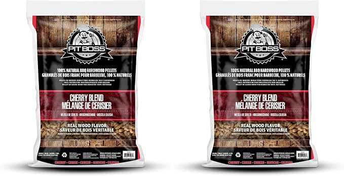 Pit Boss (20 Pound Cherry Blend) All Natural Hardwood BBQ Wood Pellets for Pellet Grills and Smokers (Pack of 2)