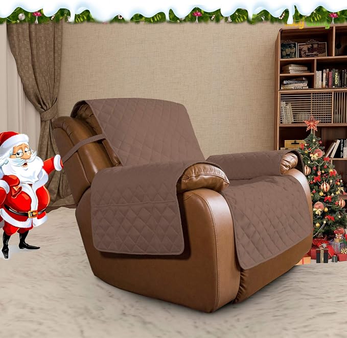 Easy-Going Reversible Couch Cover, Oversized Recliner, Brown/Beige | Machine Washable Slipcover For Dogs, Water Resistant Furniture Mat For Living Room, Non-Slip Sofa Cover, Pet Friendly