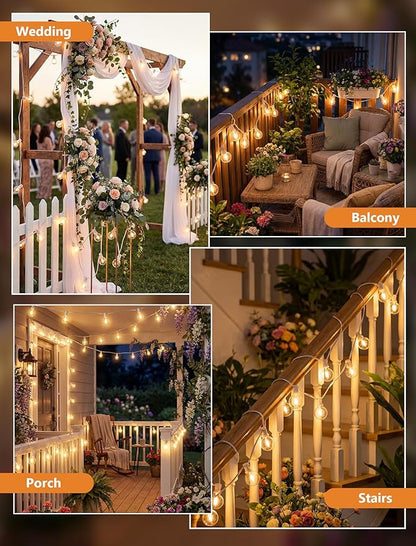 GOOTHY LED Outdoor String Lights Waterproof, 50Ft G40 Globe Patio Light Plug in with 52 Shatterproof Bulbs, Hanging Outdoor Lights for Backyard Garden Bistro Balcony Party Wedding Decor, White Wire