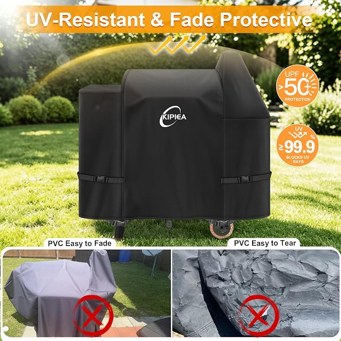 600D Pellet Grill Cover for Pit Boss 820 & Pro 850, Waterproof BBQ Smoker Cover, UV Resistant, No Tear, No Fading