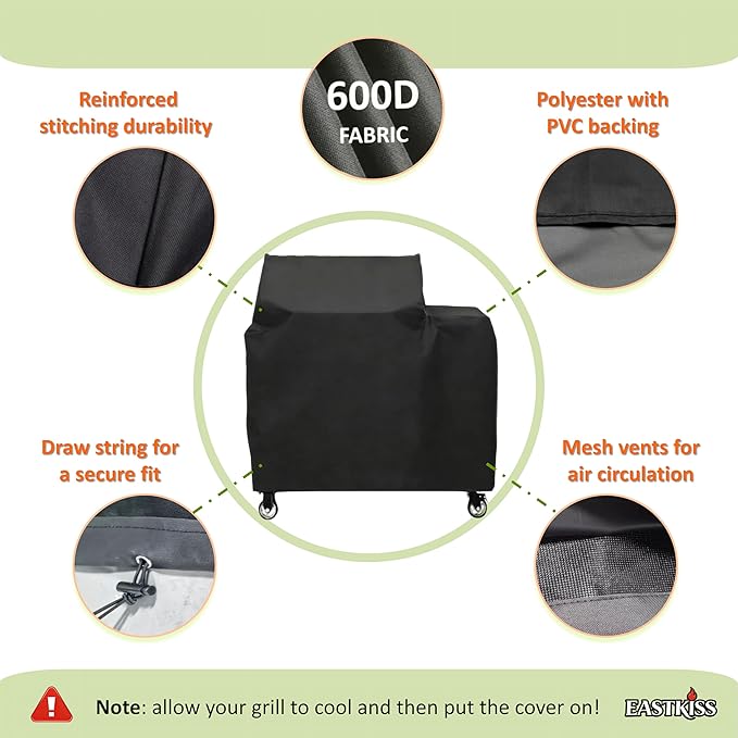 Grill Cover for Recteq Patio Legend 400,Rec Tec 400/Porch Pro 400 Wood Pellet Grill - Heavy Duty Waterproof Grill Cover with Locking Drawstring for Rectec RT-400 Grill Accessories