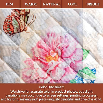Maison d' Hermine 100% Cotton Oven Mitt & Pot Holder Set (7.5"x13" & 8"x8") Heat Resistant BBQ Cooking Gloves with Loop Baking Grilling Kitchen Hotel Home Farmhouse Spring Summer (Canton)