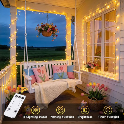 JMEXSUSS 500 LED Christmas Lights Outdoor, Classroom String Lights Plug in | 173ft, 8 Modes, Remote Control, Waterproof Warm White Christmas Tree Lights for Outside Ceiling House Xmas Classroom Decor