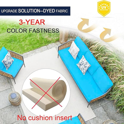 NettyPro Patio Bench Swing Loveseat Cushion Covers 48 Inch, Outdoor Furniture Cushion Slipcovers with Zipper, Water Resistant UV Protection, Replacement Cover Only