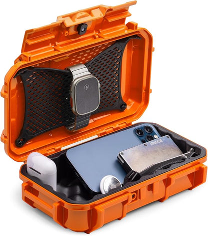 Evergreen 56 Dry Box - EDC Tough Protective Case USA Made for Organization of Cameras, Phones, Camping, Fishing, Hiking, Water Sports (Orange)