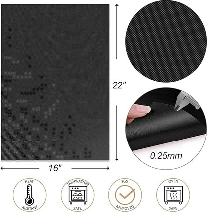 UBeesize 2 Pack Nonstick Grilling Mats for 22 Inch Blackstone Griddle, Resuable Cooking Mats for Grilling, BPA and PFOA Free Heavy Duty BBQ Grill Mats, Griddle Accessories Kit -22 x 16 Inch