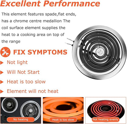 WB31T10010 WB31T10011 Chrome Drip Pans and WB30M1 WB30M2 Electric Stove Burners Replacement for G.E Hot-point Stove, 6" & 8” Drip Pans and Stove Burner Element Set by Fetechmate - 1 Year