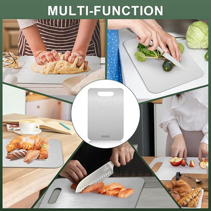 Cutting Board, Stainless Steel Cutting Board, Foodgrade Cutting Boards for Kitchen, Double Side Use, Odor free, L, 15" *11"