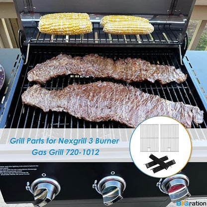 Replacement Parts Kit for Nexgrill 3 Burner 720-1012, Expert 3 Burner 720-0988EC, 720-0988ED, 720-0988EG Grill Heat Shield and Cooking Grate Replacement Parts