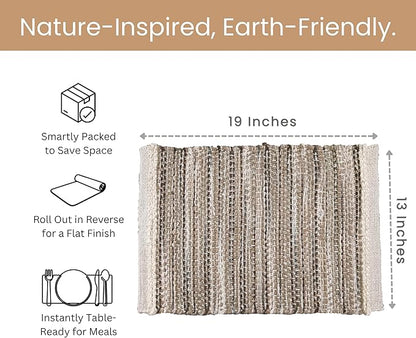 Hausattire Woven Table Placemats Set of 4 - Olive Green Christmas Jute Outdoor Table Mats for Kitchen Dining Decoration |Heat Resistant Farmhouse Dinner Spring Easter Placemat |13x19 Inch
