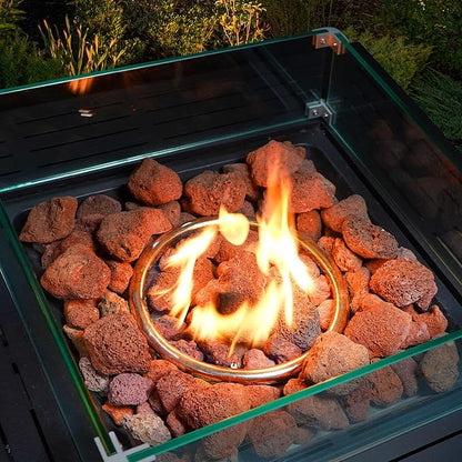 GasSaf 10 Pounds Red Lava Rocks for Fire Pit, Gas Fireplace, Gas Fire Tables, Gas Log Set, Fire Bowls, Decorative Landscaping Rocks for Indoor and Outdoor (2.75-5 Inch)