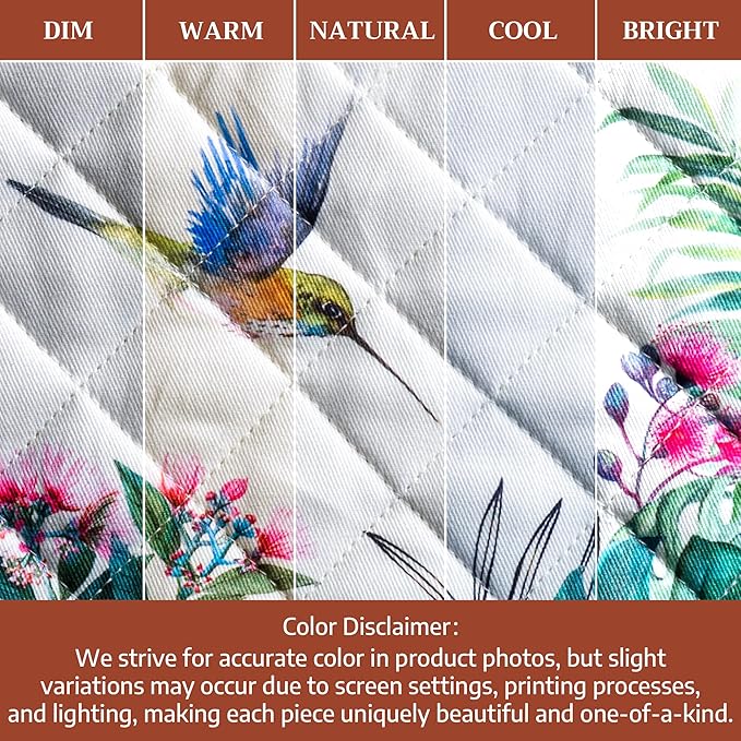 Maison d' Hermine Pot Holders 100% Cotton Heat Resistant Potholders 8" x 8" Hot Pads with Loop BBQ Cooking Baking Hotel Farmhouse Kitchen Handling Hot Pans Spring Summer (Pack of 2, Tropiques)