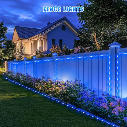 JMEXSUSS 2 * 200 LED Blue Solar Rope Lights for Pool | 66ft IP 65 Waterproof Solar String Light Outdoor, 8 Modes Christmas Lights for Camp Trampoline Ladder Slide Tent