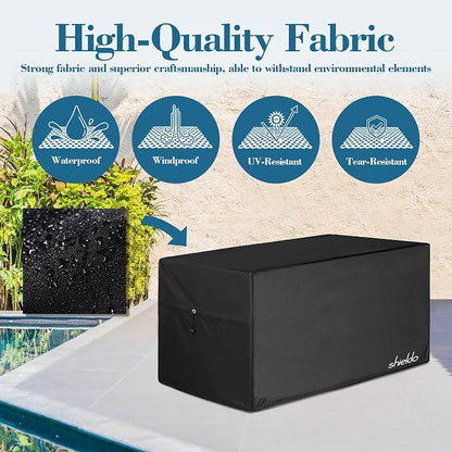 Deck Box Cover, Waterproof 600D Oxford, 63 x 30 x 28 in | Heavy-Duty 600D Fabric, Waterproof Protection, UV Resistant, Outdoor Storage Cover, Waterproof Outdoor Furniture Covers