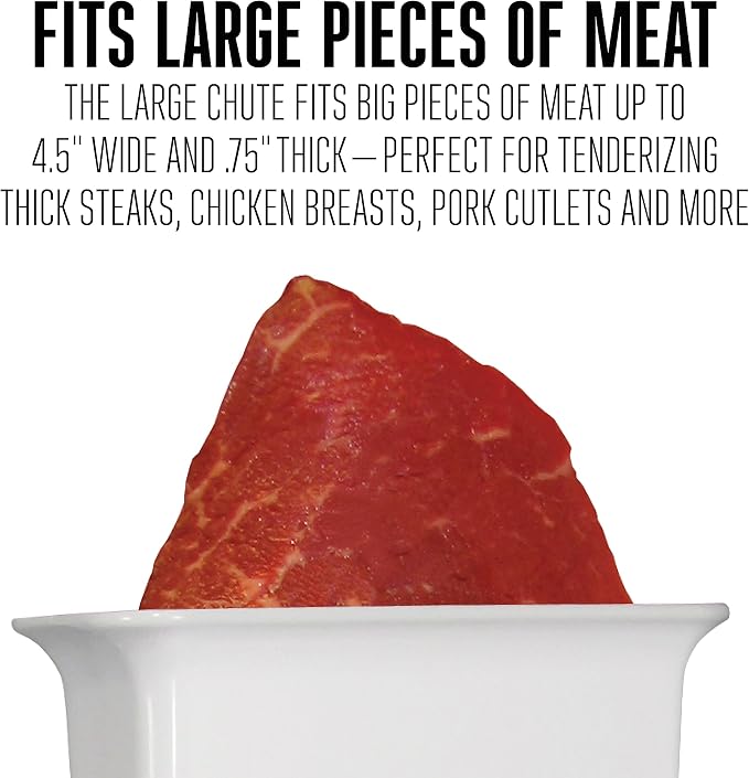 Weston Meat Tenderizer Tool & Heavy Duty Cuber, Quick and Easy Manual Operation For Cuts Up To 4.5” Wide x .75” Thick, Durable Aluminum Construction, Stainless Steel Blades, White (07-3101-W-A)