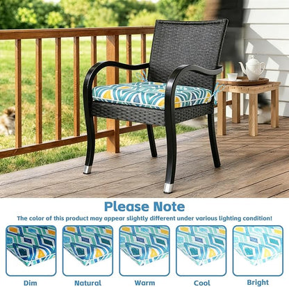 COZYVIDA Outdoor Chair Cushions Set of 4, 20"x20" Square Seat Pads with Tie Straps and YKK Zippers, 30D High-Density Foam, Water-Resistant Fabric,UV-Resistant 1000+ Hrs