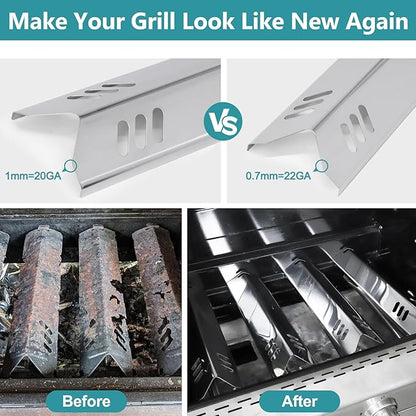 Criditpid Grill Parts for Dyna Glo DGF510SBP, DGF510SSP, DGF493PNP-D, Backyard Grill BH13-101-099-01, BH15-101-099-02, Uniflame GBC1059WB. Grill Grates, Heat Plate for Dyna-Glo Grill Replacement Parts