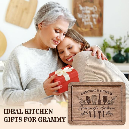 Grammy Gifts for Grandma, Premium Walnut Wood Cutting Board Gifts for Grammy, Grammy Birthday Gifts, Cool Kitchen Gifts for Grammy Grandma Granny from Grandkids