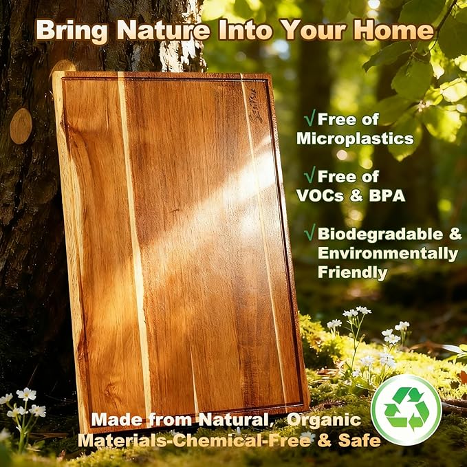 Sentsu Acacia Wood Cutting Board 36 x 24, Extra Large Wood Cutting Board for Kitchen, Butcher Block Cutting Board with Juice Groove and Handles, Stove Top Cover and Large Charcuterie Board