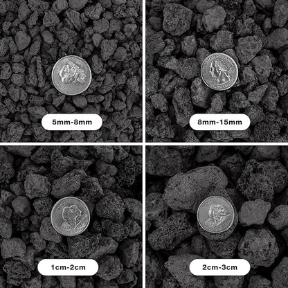 Onlyfire Black Lava Rock 10 Pounds Volcanic Lava Stones for Indoor Outdoor Fire Pits Fireplaces Gas Grill and Landscaping, 0.2-0.3 Inch