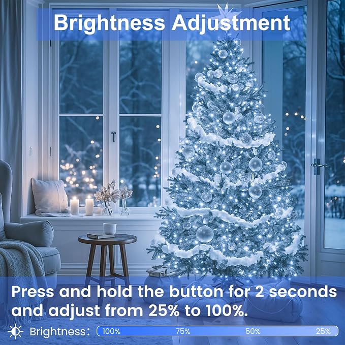 800 LED String Lights, 272FT Super-Long Christmas Lights Outdoor Indoor | Cool White, 13 Modes, Timer, Clear Wire Waterproof Twinkle Fairy Lights Plug in for Bedroom Classroom Patio Xmas Tree Decor