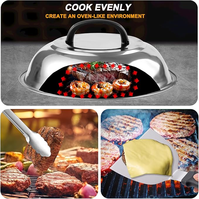 139PCS Griddle Accessories for Blackstone, Perfect Flat Top Grill Accessories for Camp Chef, Griddle Spatula Set with Metal Spatula, Enlarged Spatulas, Basting Cover for Outdoor Barbecue