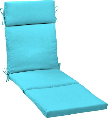 Arden Outdoor Chaise Cushion, 21 in x 72 in, Weather-Proof, Rain-Proof, Fade Resistant Patio Cushion for Chaise Lounger Pool Blue Leala | Lounge Cushion, Weather-Proof, Rain-Proof, Fade Resistant for Chaise Lounger, Mold and Mildew Resistant