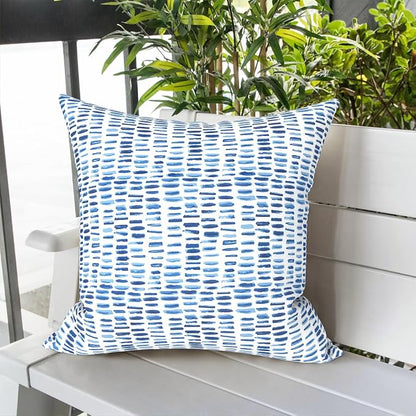 LVTXIII Outdoor Pillow Covers 20x20 Inch, 2 Pack Large Square Throw Pillow Cases, Fade-Resistant Cushion Covers for Patio Furniture Sofa, Garden Porch, A Pebble Blue
