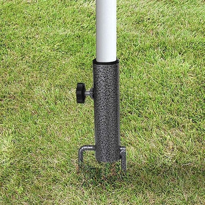 AMMSUN Adjustable Portable Umbrella Base, Upgraded Heavy Duty Metal Holder-Stand-Sand Grass Auger,for Flag, Umbrella, Fishing Rod, Outdoor Park Patio Beach Ground Ideal for Use in Soil, Grass