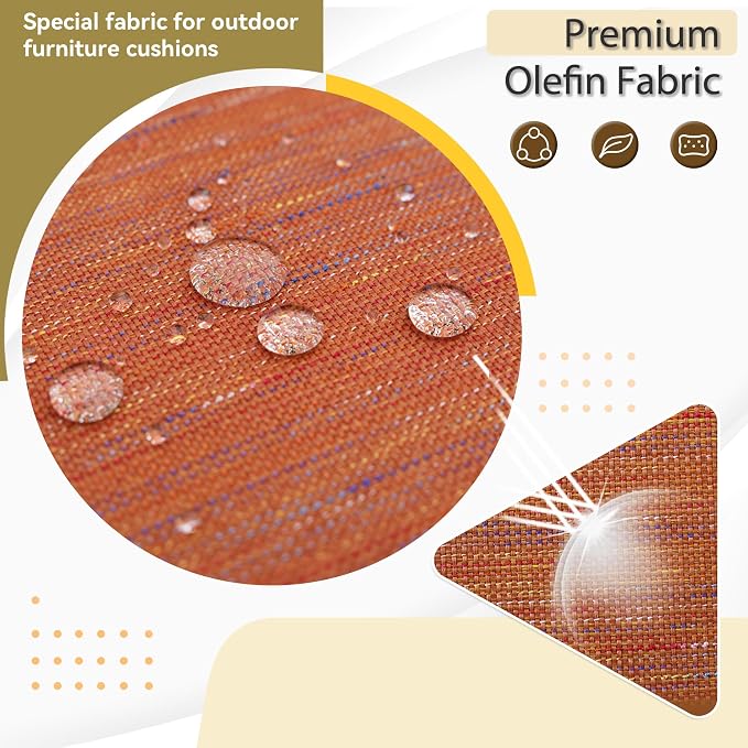 Deep Seat Patio Cushions Set 24 x 22 Inch,Olefin Fabric Outdoor Seat Cushion,Patio Furniture Cushions with Removable Cover,Rain-Proof and Fade Resistant Deep Seat Bottom & Back Cushion,1set