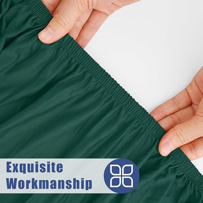 Moosfor Spandex 8 Foot Rectangle Table Cloth, Elastic Fitted Tablecloths for Picnic, Stretch Washable Patio Table Cover for Outdoor, Camping, Banquet and Parties (Blackish Green, 30"x96")