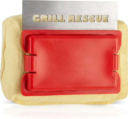 Grill Rescue BBQ Replaceable Scraper Cleaning Head, Bristle Free - Durable and Unique Tools for Cast Iron or Stainless-Steel Grates, Barbecue Cleaner (Replaceable Scraper Head)