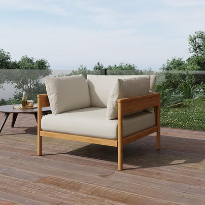 Acanva Vento Outdoor Patio Furniture Set, Armchair | All-Weather Aluminium Frame, Water-Resistant Olefin Cushions, Patio Conversation Sets for Backyard, Garden, Porch