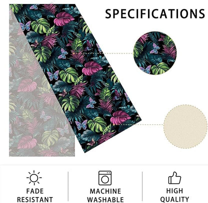 Tropical Leaves Table Runner,Dining Decor for Kitchen Coffee Table Family Dinners Holiday Parties Wedding Events Decor(13x72 inch)