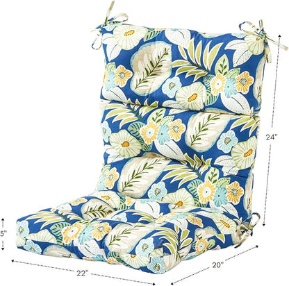 Greendale Home Fashions Magnolia Floral 44'' x 22'' Outdoor High Back Chair Cushion