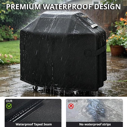 Ultimate Durable 55 Inch Grill Cover for Outdoor Grill,Heavy Duty Waterproof Rip-Proof BBQ Cover,Fade Resistant Gas Grill Cover with Straps,3-4 Burner Barbecue Cover for Weber Char-Broil Nexgrill,etc