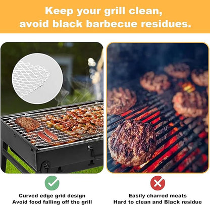 Grill Toppers Set of 10,16x12 Inch Disposable Grill Topper,Non-Stick Aluminum Mats for Outdoor Grills, Easy to Clean