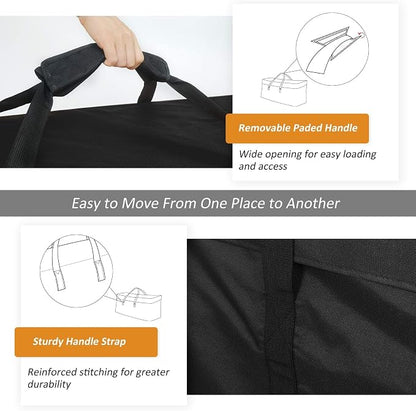 NettyPro Patio Cushion Storage Bags 2 Pack Water-Resistant Extra Large Bag for Outdoor Cushions Heavy Duty Patio Furniture Storage Bag 65 Inch, Black