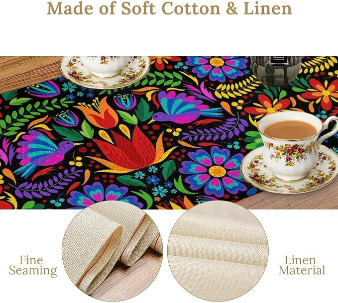 Table Runner for Kitchen Dining Thanksgiving Christmas Baby Wedding Party Decoration Table Decor 13x70 Inch