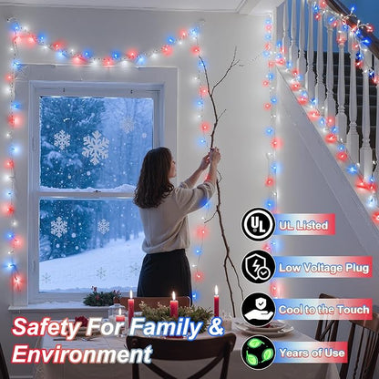 750 LED 240FT Christmas String Lights Outdoor, 12 Pro Modes with Timer | with Memory & Brightness, Plug-in Waterproof Dark Green Wire Twinkle Light for Xmas Yard Tree Wedding Decor Red White Blue