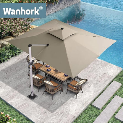 In-ground Umbrella Base for Offset Cantilever Umbrellas, Stainless Steels Outdoor Umbrella Base, Upright Outdoor Umbrella Holder