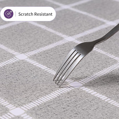 Rectangle Vinyl Tablecloth 100% Waterproof - Heavy Duty Buffalo Plaid Table Cover for Outdoor Picnic Camping Patio - Wipe Clean Checkered Gingham Tablecloth for BBQ Party Decor - 55x108 Grey