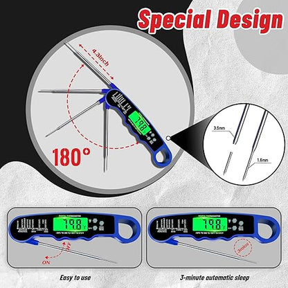 Stocking Stuffers for Men Women Adults: Meat Thermometer Digital, Instant Read Meat Thermometer with Backlight & Magnet for Kitchen, Beef, Grill, Turkey,IP67 Waterproof Cooking Thermometer